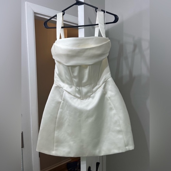 Meshki White Satin Corset Mini Dress - Picture 2 of 8
